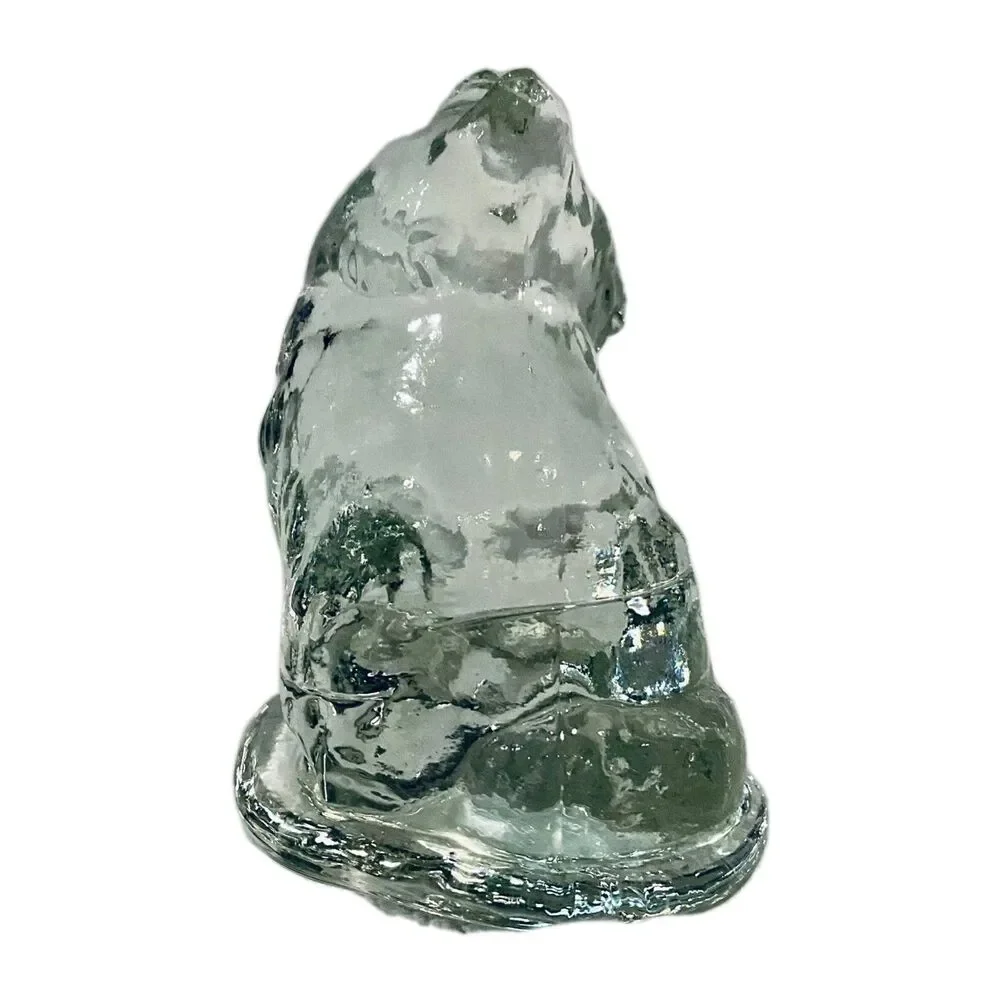 Art Glass Persian Long Haired Cat Figurine Figure Paperweight 3.75” x 3”